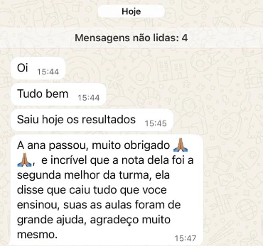 Mãe conta que a Ana teve a segunda melhor nota da turma