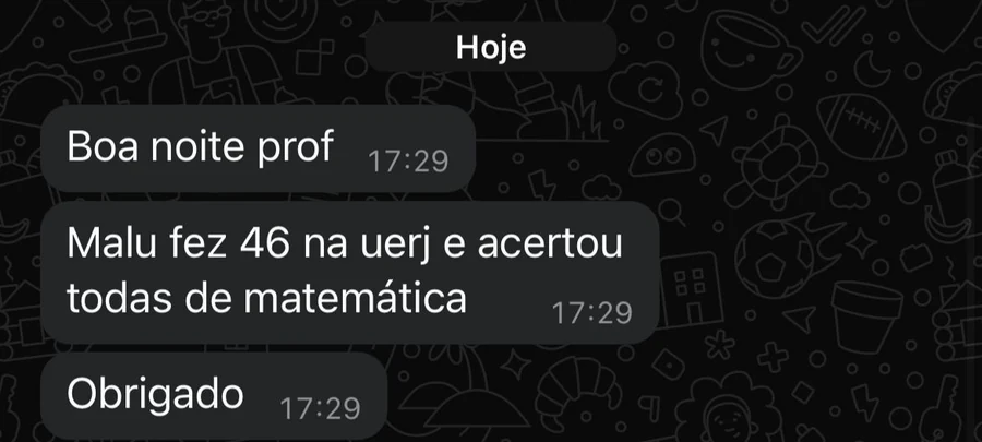 Pai conta que a Malu fez 46 na UERJ e acertou todas de matemática