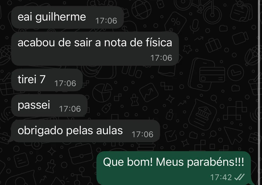 Aluno conta que tirou 7 em física e passou