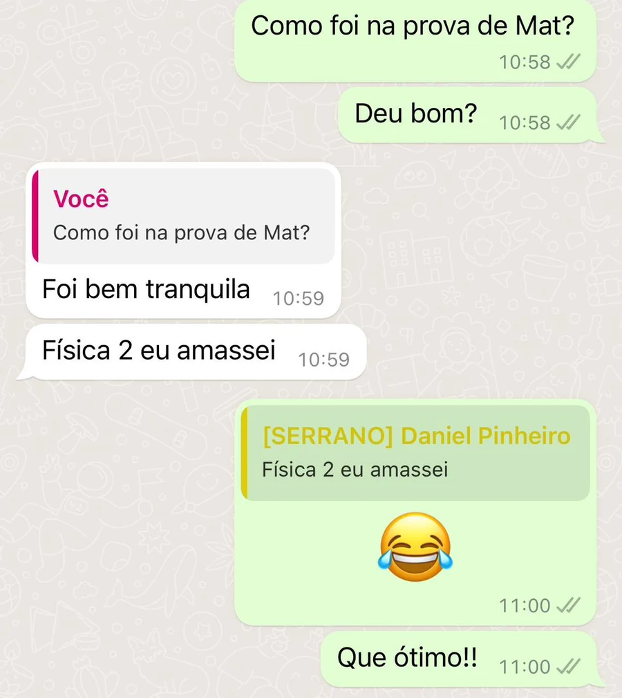 Aluno diz que a prova de matemática foi tranquila e que amassou em Física 2