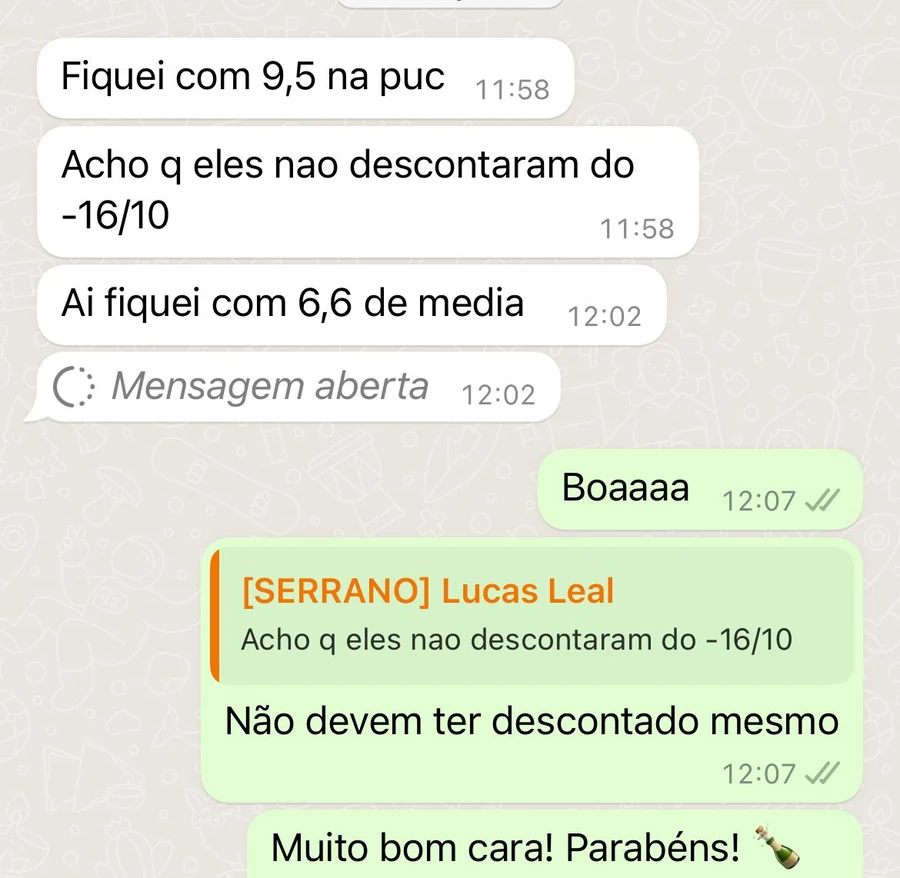 Aluno fica com 9,5 na PUC