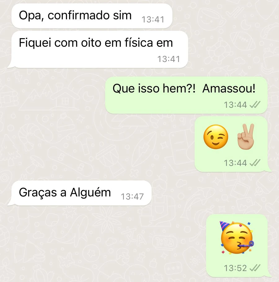 Aluno fica com oito em física